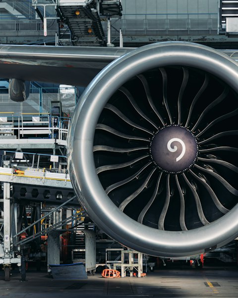 Aircraft jet engine, aerospace industry